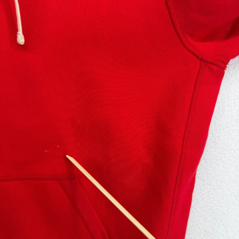 POLO RALPH LAUREN Hoodie L Fleece Lined Full Zip Sweatshirt Waffle Hood Red - Picture 13 of 15